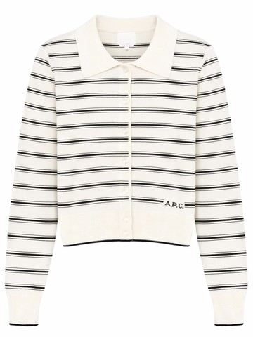 a. p.c. cardigan with polo collar