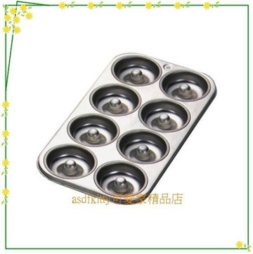 asdfkitty*日本CAKELAND迷你甜甜圈8連烤模型-板材厚傳熱快-日本製