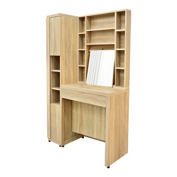 IHouse-沐森 多格收納鏡面+側櫃 3.1尺化妝台/高鏡台梧桐