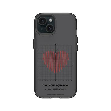 iPhone 15 Clear 酷墨灰 - Valentine's Day Collection - 愛的方程式：心跳（紅）