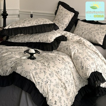 【法式復古赫本風】純棉四件套 床上用品 床單被套 全棉面料 親膚透氣 春夏薄款 公主風臥室 婚慶備品