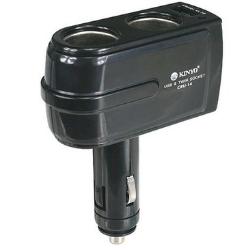 KINYO 2孔車用點煙器+USB充電槽