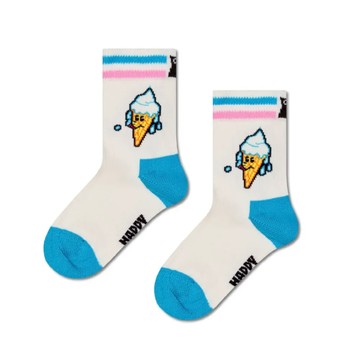 瑞典 HAPPY SOCKS Kids系列-快樂微笑霜淇淋嬰童潮襪 - 7~9Y