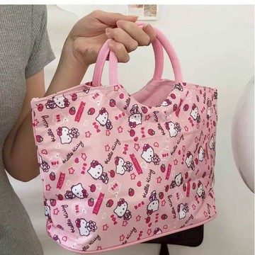 kitty托特包🎀 卡通貓咪帆布包手提包大容量媽咪包 凱蒂貓包包 手提包 肩背包 帆布手提包 肩背托特包 手腕包 包包