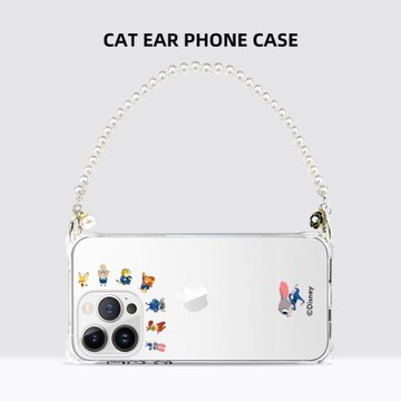 【Disney正版】適用蘋果16手機殼新款斜挎可背iPhone16Pro創意卡通珠鏈掛繩16plus韓系ins透明軟殼15個性潮牌