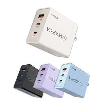 氮化鎵GaN快充器 瞬電魔方 45W氮化鎵GaN充電器 三口輸出快充頭 PD+QC3.0 全球電壓