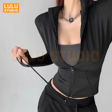 LULU【運動外套】九色 緊身修身瑜伽服 女生防曬外套罩衫 健身服瑜珈上衣 長袖瑜珈服 大尺碼瑜珈外套 空調服 防風外套