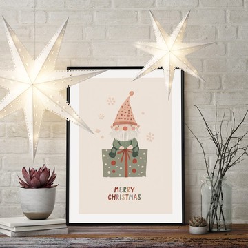 雪地守護精靈 - 聖誕插畫/聖誕樹裝飾掛畫/聖誕小物/交換禮物