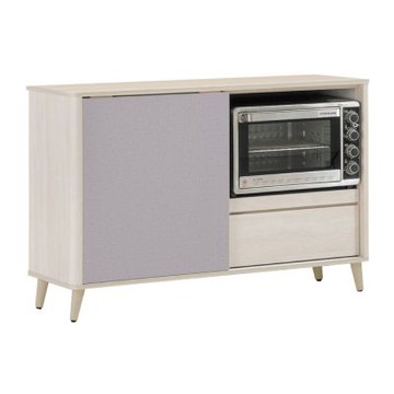 文創集 愛米利雙色4尺推門單抽拉盤低餐櫃-121x40x85cm免組