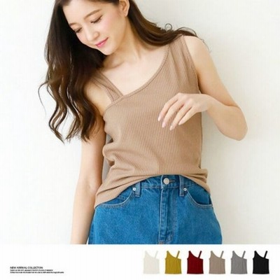 Ninaetlina テレコワンショルダー風タンクトップ レディース トップス 夏 Tシャツ カットソー 半袖 おしゃれ ゆったり オフショル ワンショルダー 肩だし 肩見せ カジュアル 肩開き インナー 春 夏 秋 楽ちん レッド フリー レディース 通販 Lineポイント最大get Line