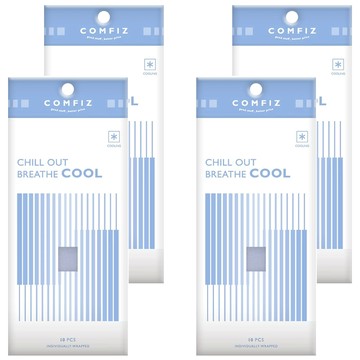 COMFIZ 康菲 涼感平面醫療口罩 單片包裝  冰晶藍  10片  4盒