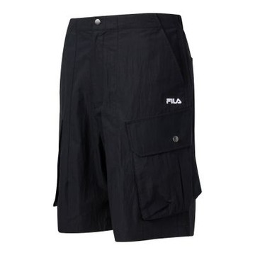 FILA 男平織短褲-黑色 1SHA-5431-BK