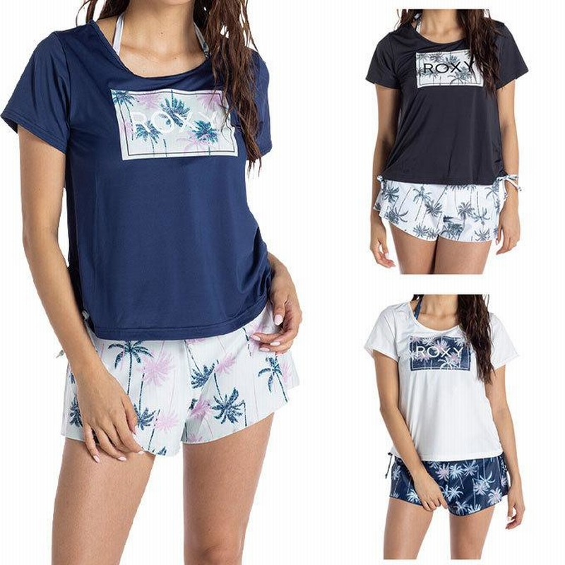 ROXY スイムウェア　ラッシュTシャツセット Roxy ROXY STEP ウィメンズ ラッシュTシャツ付き 水着 3点セット