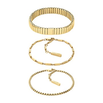 Calvin Klein CK Stacked 3件手鍊組-金色 35000838