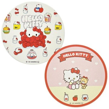 小禮堂 Sanrio 三麗鷗 Hello Kitty 陶瓷圓形杯墊