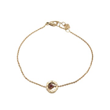 【二手名牌BRAND OFF】CHANEL 香奈兒 18K玫瑰金 紅寶石 COCO 手鍊 J13044