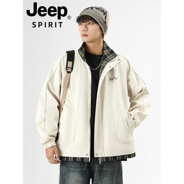 JEEP外套男春秋季2025新款復古休閑防風戶外男生男款運動薄款夾克