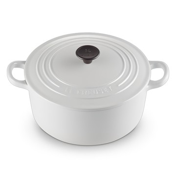 LE CREUSET 圓鐵鍋 附電木頭鍋蓋 3.3L  22cm  水霧白 - 家庭必備  1個