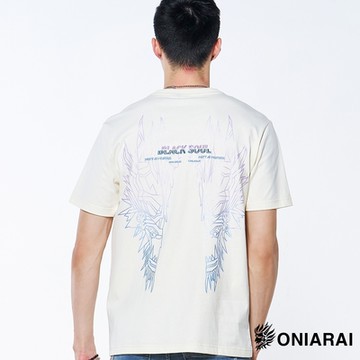 鬼洗 BLUE WAY –機械鬼頭翅膀短TEE(米色)