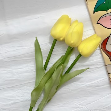 仿真鬱金香  黃色  35cm  20入  1組