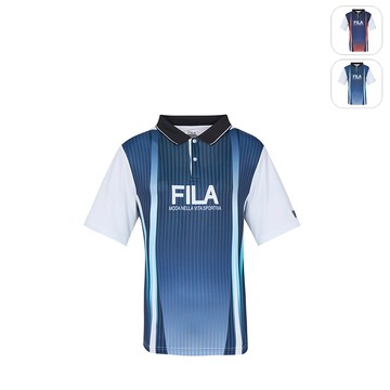 【FILA】男性 短袖POLO衫-藍色 1POZ-5001-BU