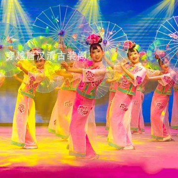 兒童頤和細雨同款舞蹈服女童紫禁流韻清宮有一個姑娘格格演出服裝