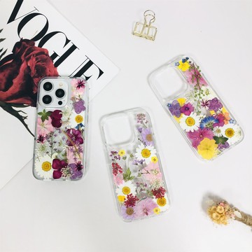 多款式天然小花押花手機殼 適用於iPhone 16e Samsung S25 Ultra