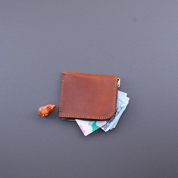 真皮皮夾 口袋短夾 拉鏈錢包 零錢 皮革夾層 禮物
