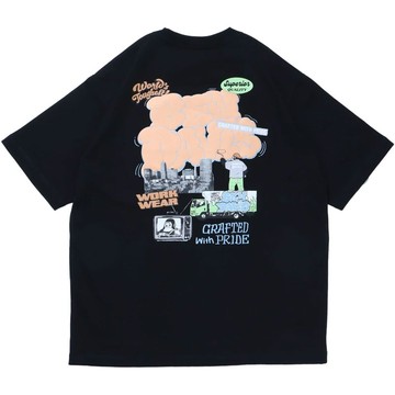BEN DAVIS 26580018-01 OVERLAP COOL TEE 涼感 短T (黑色)