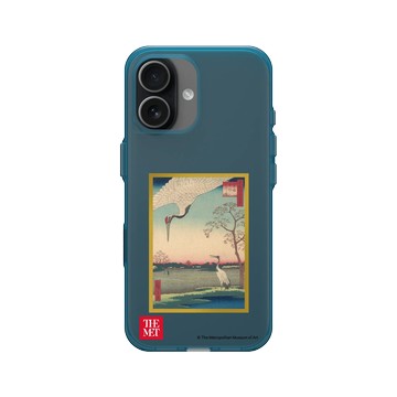 iPhone 17 Clear (相機按鈕) 夜幕藍 - The MET - 畫框系列 - 歌川廣重《名所江戶百景 蓑輪金杉三河島》