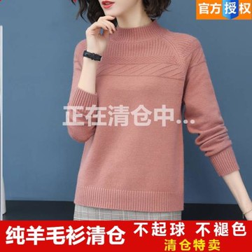 鄂爾多斯市羊毛衫女秋冬季顯瘦女式毛衣長袖半高領羊毛針織打底衫
