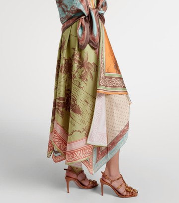 Alémais Alberta scarf-detail silk twill midi dress