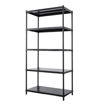 【Y HOUSE】90x45x180公分 五層無洞鐵板收納層架 置物架 鐵架-烤漆黑