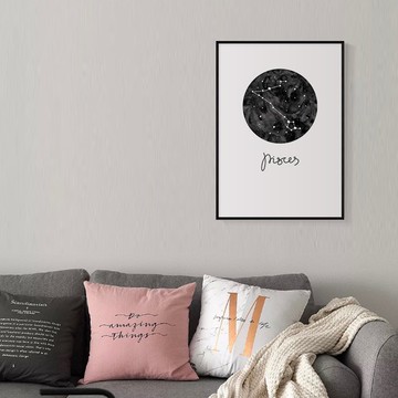 雙魚座 Pisces-咖啡廳掛畫/十二星座/床頭畫/星際/餐廳/工作室