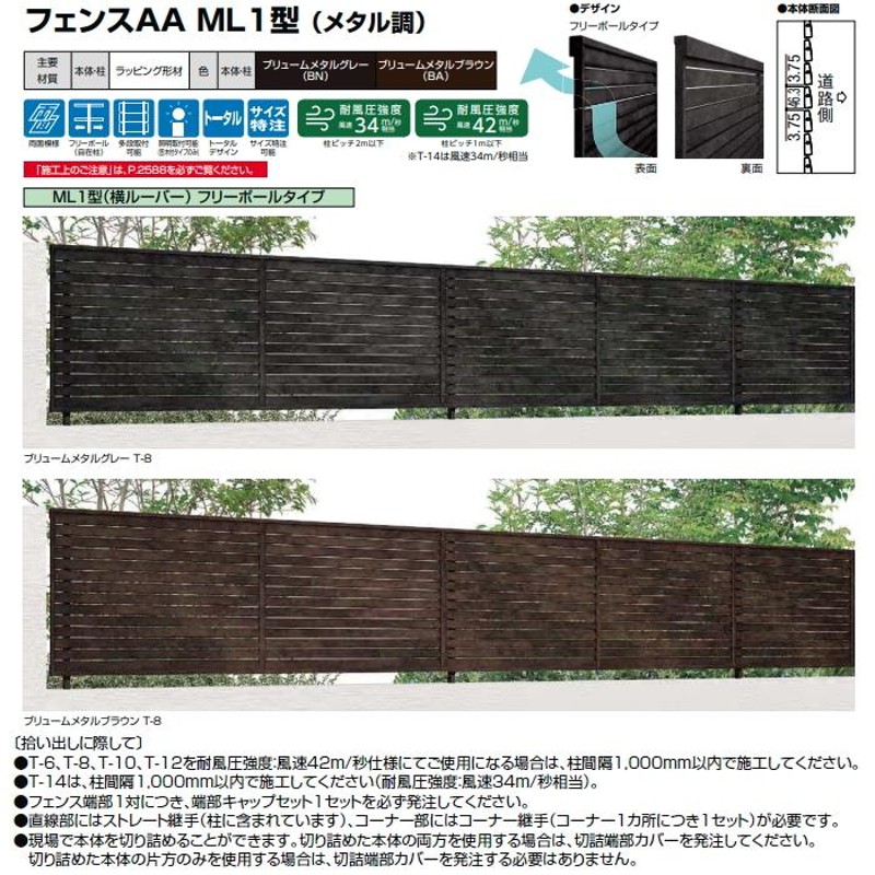 部品】 フェンス 目隠し LIXIL(リクシル) TOEX フェンスAA ML1型用