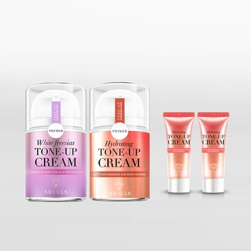 【APP 會員獨享🎁校正牛奶肌】SHILLS舒兒絲 抗UV美白濾鏡素顏霜*2(小蒼蘭/牛奶霜) 送「小牛奶(15ml)*2」小明星大跟班推薦