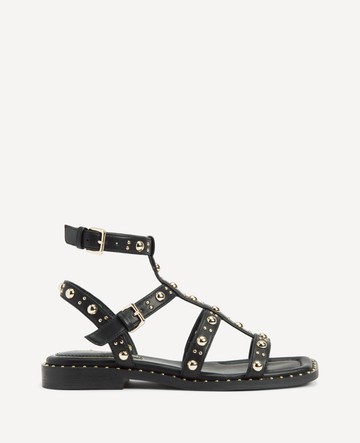 Kenneth Cole | Ruby Studded Gladiator Flat Sandal in Black, Size: 6