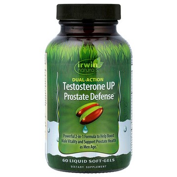 Irwin Naturals, Testosterone UP 前列攝護腺防禦劑，雙效，60 粒液體軟膠囊