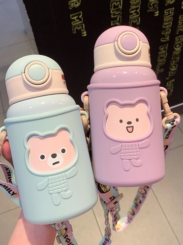 兒童保溫杯帶吸管兩用小學生上學專用水壺幼兒園女嬰兒寶寶水杯子