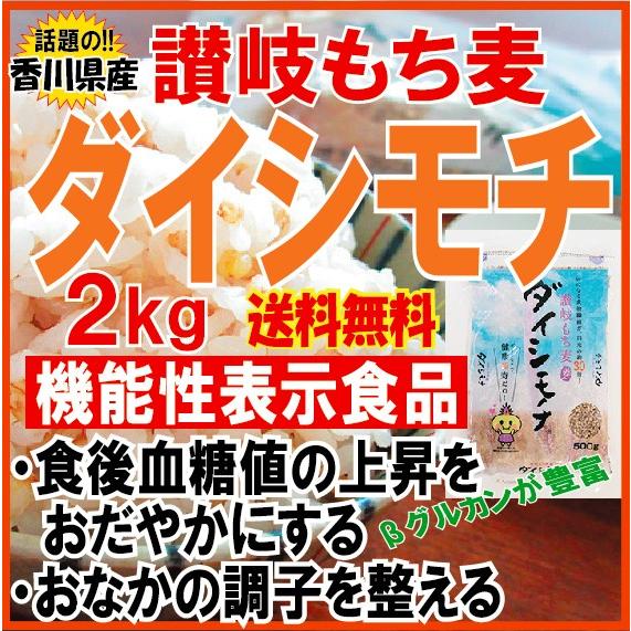 ダイシモチ讃岐もち麦2ｋｇ（500ｇ×4袋）香川県産　送料無料