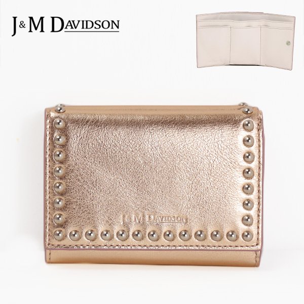 J&M DAVIDSON シープファースタッズストラップミニ財布 - 財布