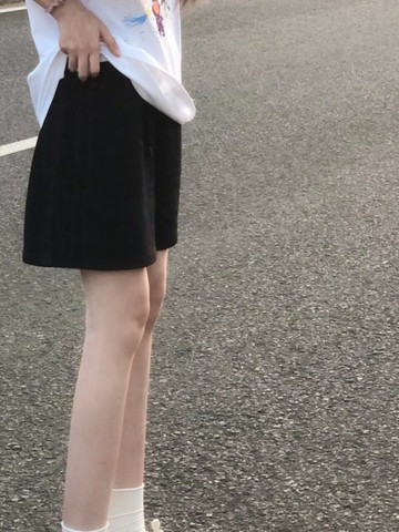 黑色運動短褲女夏季2025新款爆款高腰休閑秋款外穿寬松五分褲女鑫弘-素時衣櫥