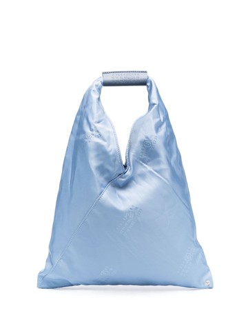 MM6 Maison Margiela - Japanese triangle tote bag - women - Viscose/Calf Leather/Polyester/Brass - One Size - Blue