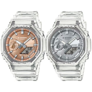 CASIO 卡西歐 G-SHOCK 半透明 街頭休閒 八角形雙顯 GA-2100BM-7A5/GA-2100BM-7A8