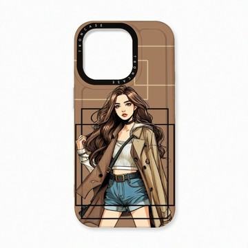 iPhone 16 Pro 殼 TRON iPhone 16 Pro 雜誌風女孩 太空殼 透白款 手機殼