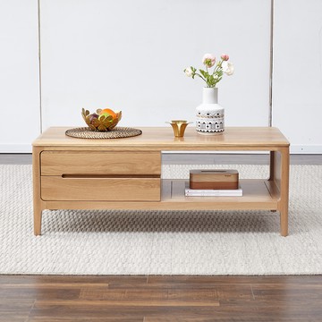 hoi! 源氏木語西雅圖橡木三抽1.2M實木茶几 Y9041B