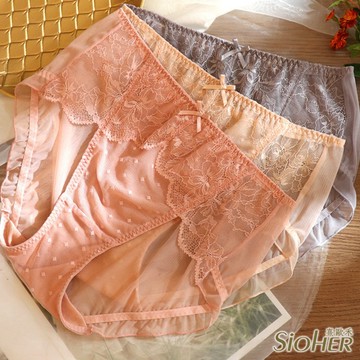 【SiOHER 熹歐禾】5件組 甜美裙擺 透膚中腰內褲