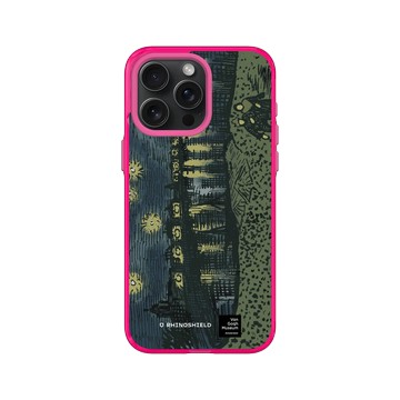 iPhone 15 Pro Max Clear 粉漾桃 - Van Gogh Museum - RHINOSHIELD 二創 - 隆河上的星夜