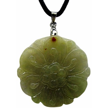 大圓花富貴 天然A貨翡翠玉石吊墜子項鍊H17