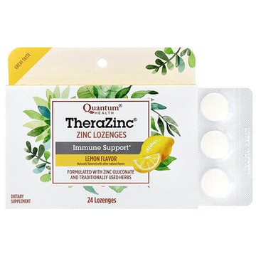 Quantum Health, TheraZinc，機體抵抗支持，檸檬味，24 片